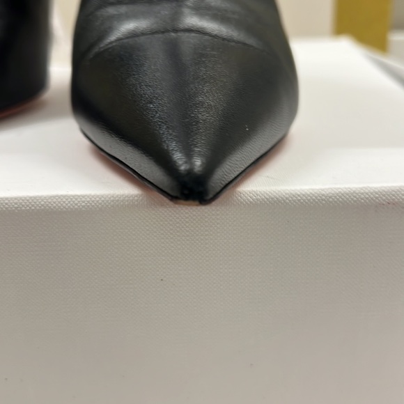 COPY - Amina Muaddi Black Giorgia Leather Ankle Boot - Picture 7 of 8